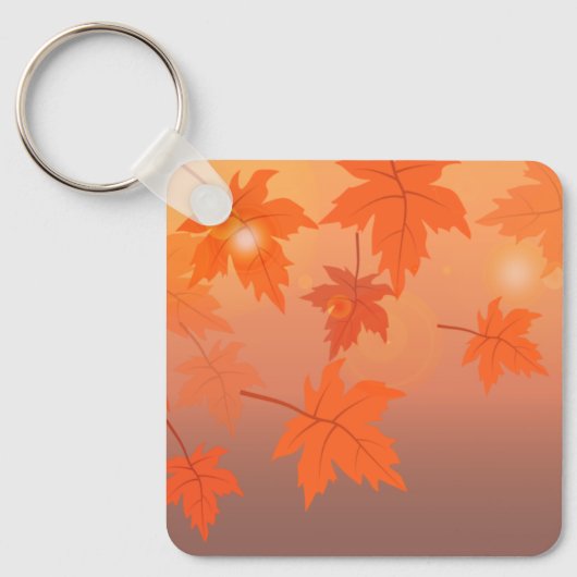 Autumn design with maple leaves and bokeh effect sleutelhanger (Voorkant)