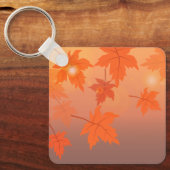 Autumn design with maple leaves and bokeh effect sleutelhanger (Voorkant)