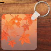 Autumn design with maple leaves and bokeh effect sleutelhanger (Achterkant)