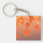 Autumn design with maple leaves and bokeh effect sleutelhanger (voorkant)