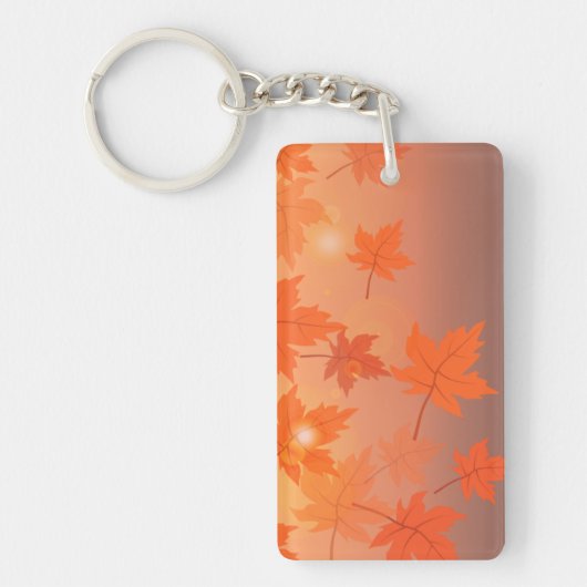 Autumn design with maple leaves and bokeh effect sleutelhanger (Voorkant)