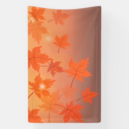 Autumn design with maple leaves and bokeh effect spandoek (Verticaal)