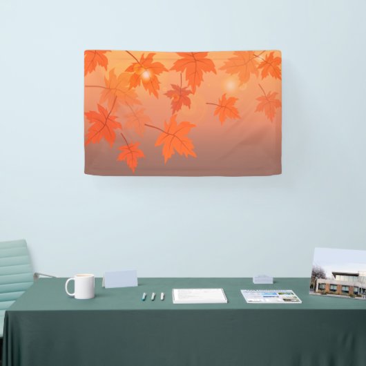Autumn design with maple leaves and bokeh effect spandoek (Beurs)
