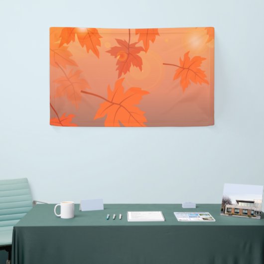Autumn design with maple leaves and bokeh effect spandoek (Beurs)