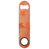 Autumn design with maple leaves and bokeh effect speed flessenopener (Achterkant)