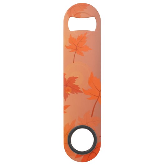 Autumn design with maple leaves and bokeh effect speed flessenopener (Voorkant)