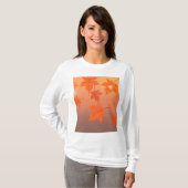Autumn design with maple leaves and bokeh effect t-shirt (Voorkant volledig)