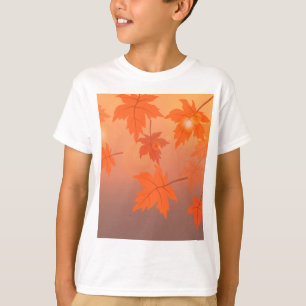 Autumn design with maple leaves and bokeh effect t-shirt