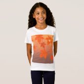 Autumn design with maple leaves and bokeh effect t-shirt (Voorkant volledig)