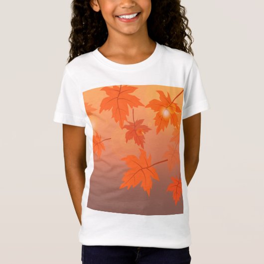 Autumn design with maple leaves and bokeh effect t-shirt (Voorkant)