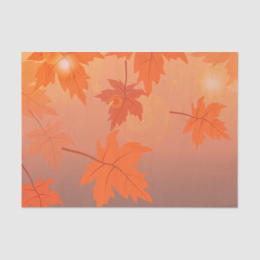 Autumn design with maple leaves and bokeh effect tissuepapier (Voorkant)