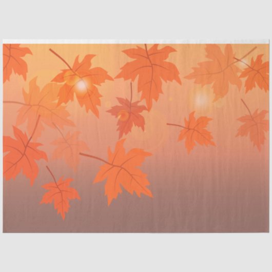 Autumn design with maple leaves and bokeh effect tissuepapier (Voorkant)
