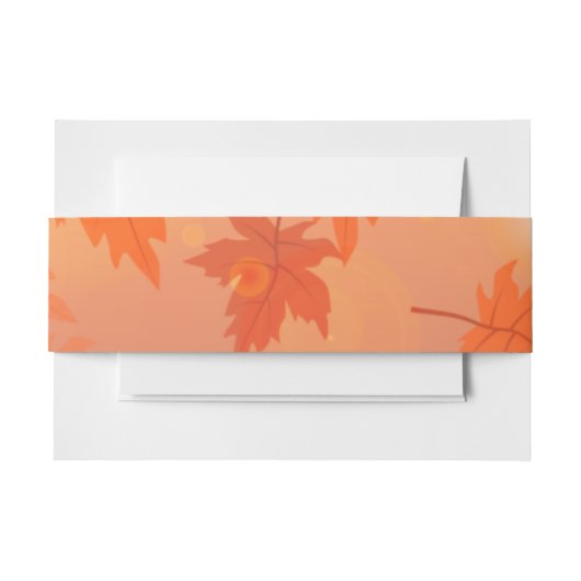 Autumn design with maple leaves and bokeh effect uitnodigingen wikkel (Voorkant Voorbeeld)