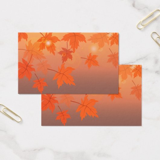 Autumn design with maple leaves and bokeh effect visitekaartje (Kantoor)