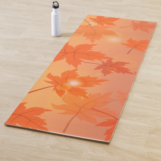 Autumn design with maple leaves and bokeh effect   yogamat (In situ)
