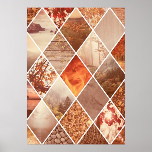 Autumn Diamond Pattern Poster (Voorkant)