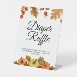 Autumn Diaper Raffle Pompoen Foliage Herfst Reclamebord Met Voetstuk