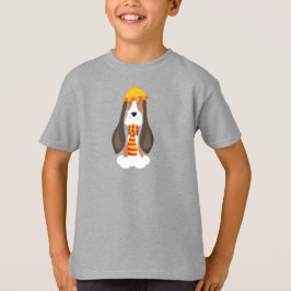 Autumn Dog, Cute Dog, Basset Hound, Scarf, Pet T-shirt