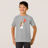 Autumn Dog, Cute Dog, Dog with Kite, Scarf, Pet T-shirt (Voorkant volledig)