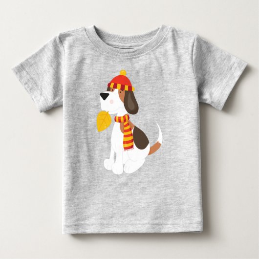 Autumn Dog, Cute Dog, Scarf, Pet, Autumn Leaves (Voorkant)