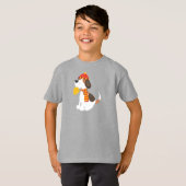 Autumn Dog, Cute Dog, Scarf, Pet, Autumn Leaves T-shirt (Voorkant volledig)