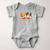Autumn Dog, Cute Dog, Slapende Dog, Autumn Leaves Romper (Voorkant)