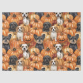 Autumn Dogs in a Pumpkin Patch Halloween Tissuepapier (Voorkant)