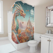 Autumn Dragon Dream Castle Sterrennacht Tekst Douchegordijn (In situ)