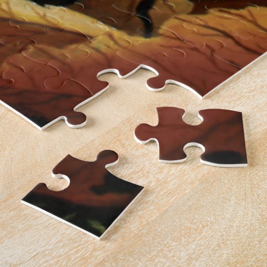 Autumn Dragon Sinaasappel Green Fantasy Legpuzzel (Zijkant)