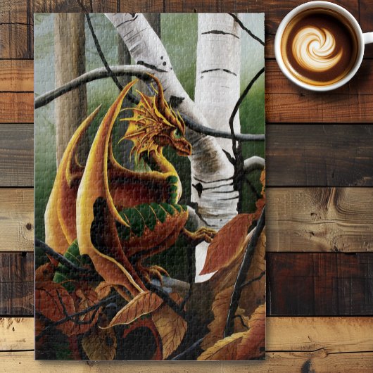Autumn Dragon Sinaasappel Green Fantasy Legpuzzel