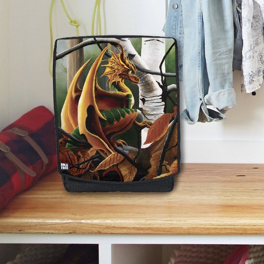 Autumn Dragon Sinaasappel Green Fantasy Rugtassen