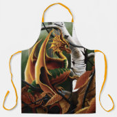 Autumn Dragon Sinaasappel Green Fantasy Schort (Voorkant)