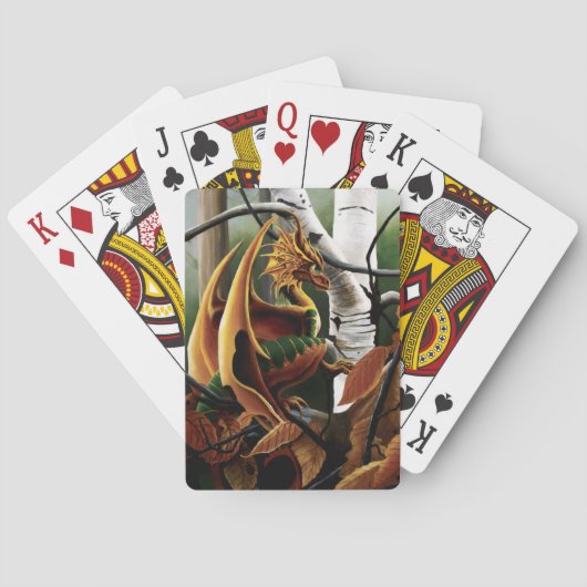 Autumn Dragon Sinaasappel Green Fantasy Speelkaarten (Achterkant)