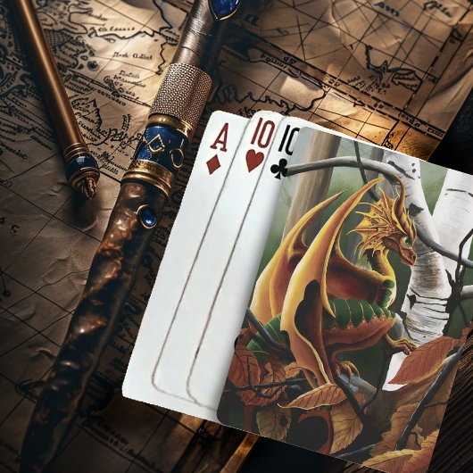 Autumn Dragon Sinaasappel Green Fantasy Speelkaarten