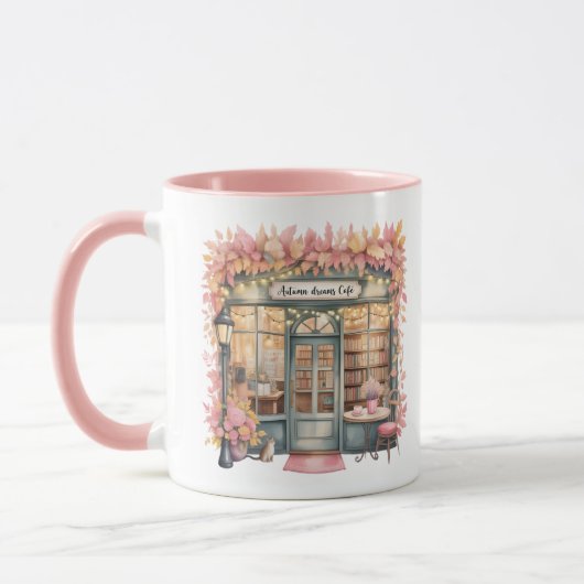 Autumn Dreams Café Mug — Cozy Floral Bookshop Mok (Links)