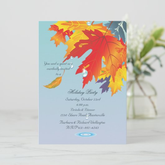 Autumn Drizzle Invitation Kaart (Staand voorkant)