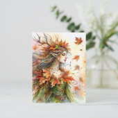 Autumn Dryad Fairycore Herfst Esthetisch Briefkaar Briefkaart (Staand voorkant)