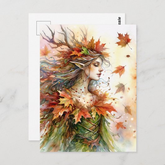 Autumn Dryad Fairycore Herfst Esthetisch Briefkaar Briefkaart (Voorkant / Achterkant)