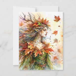 Autumn Dryad Fairycore Herfst Esthetisch Briefkaar Briefkaart