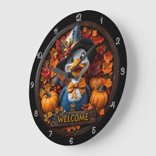 Autumn Duck Welcome Sign Grote Klok (Hoek)