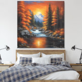 Autumn Dusk 01 Canvas Afdruk (Insitu (Slaapkamer))