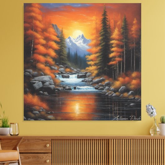 Autumn Dusk 01 Canvas Afdruk (Insitu (Woonkamer))