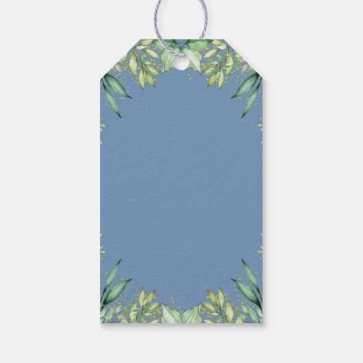 Autumn Dusty Blue Pumpkin Baby shower Dank u wel Cadeaulabel (Achterkant)