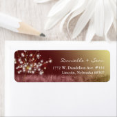Autumn Elegance Dandelion Wedding Address Etiket (Insitu)