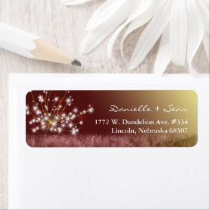 Autumn Elegance Dandelion Wedding Address Etiket