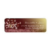 Autumn Elegance Dandelion Wedding Address Etiket (Voorkant)