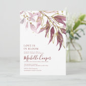 Autumn Elegance: een cranberry en gouden Vrijgezel Kaart (Staand voorkant)