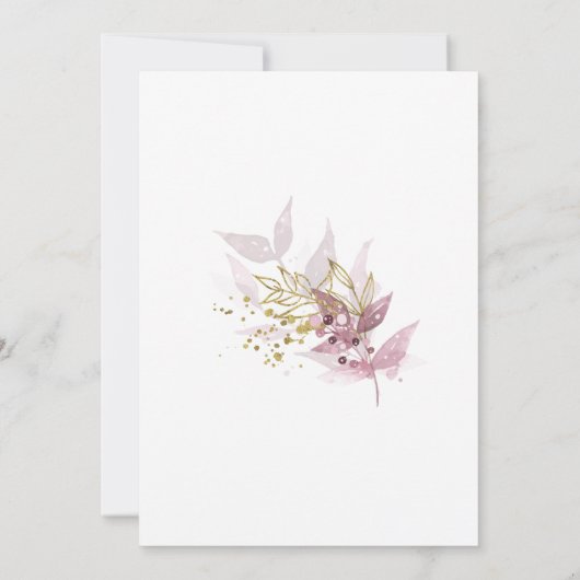 Autumn Elegance: een cranberry en gouden Vrijgezel Kaart (Achterkant)