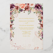 Autumn Elegance Floral Wedding Folie Uitnodiging (Voorkant)
