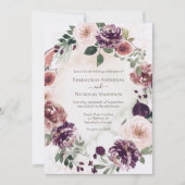 Autumn Elegance Floral Wedding Kaart (Voorkant)